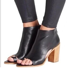 Loeffler Randall Black Peep-Toe Heeled Boots Size 7B